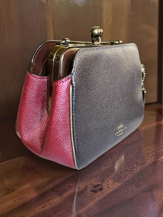 Coach Handbags - Rare Coach Metallic Colorblock Pearl Kisslock Chain Bag (Style F80194)
